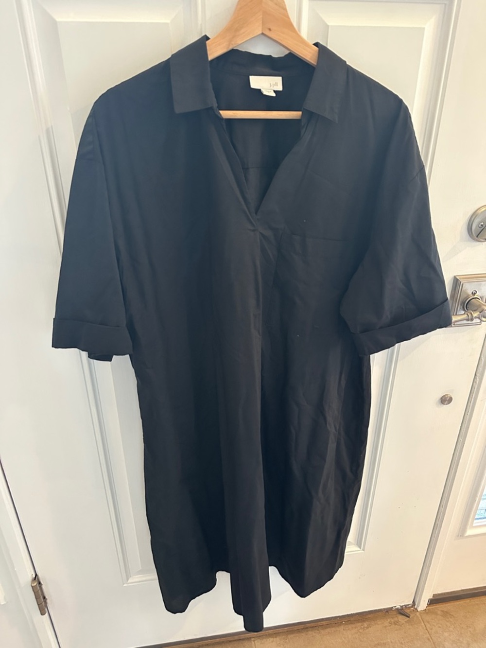 J. Jill Black Short-Sleeve Shirt Dress